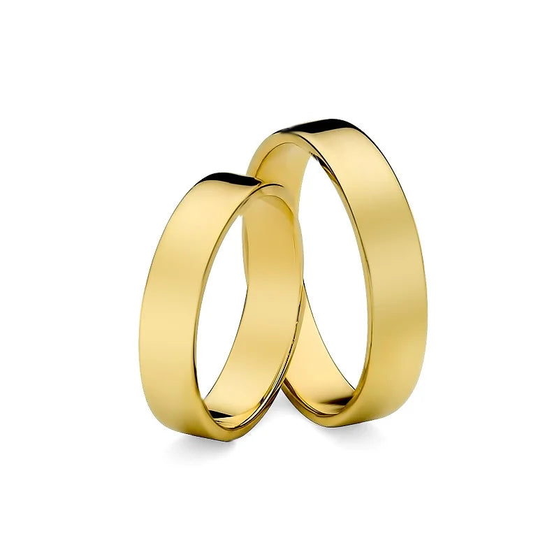 Klassische Flache Gold Eheringe 4mm