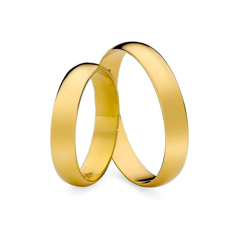 Klassische halbrunde Gold-Trauringe 4mm