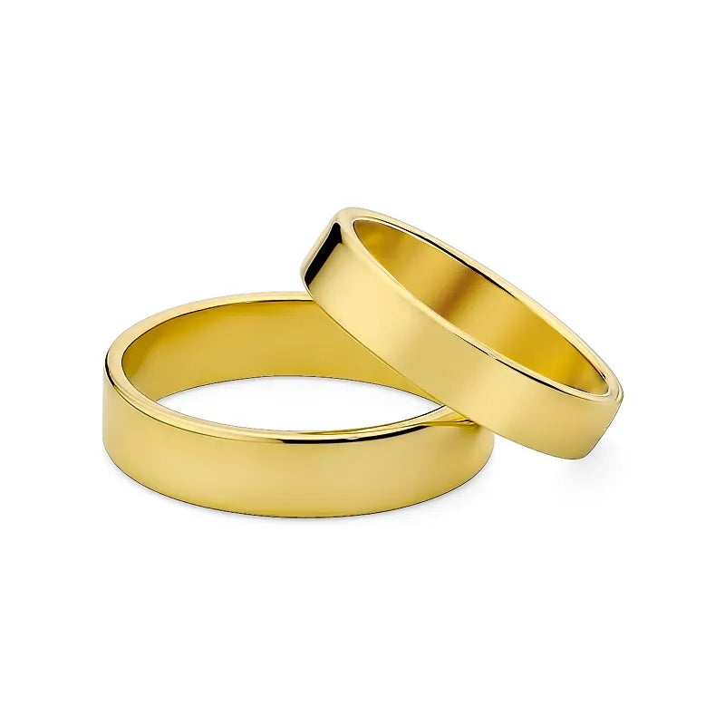Klassische Flache Gold Eheringe Ringe 4 und 5mm
