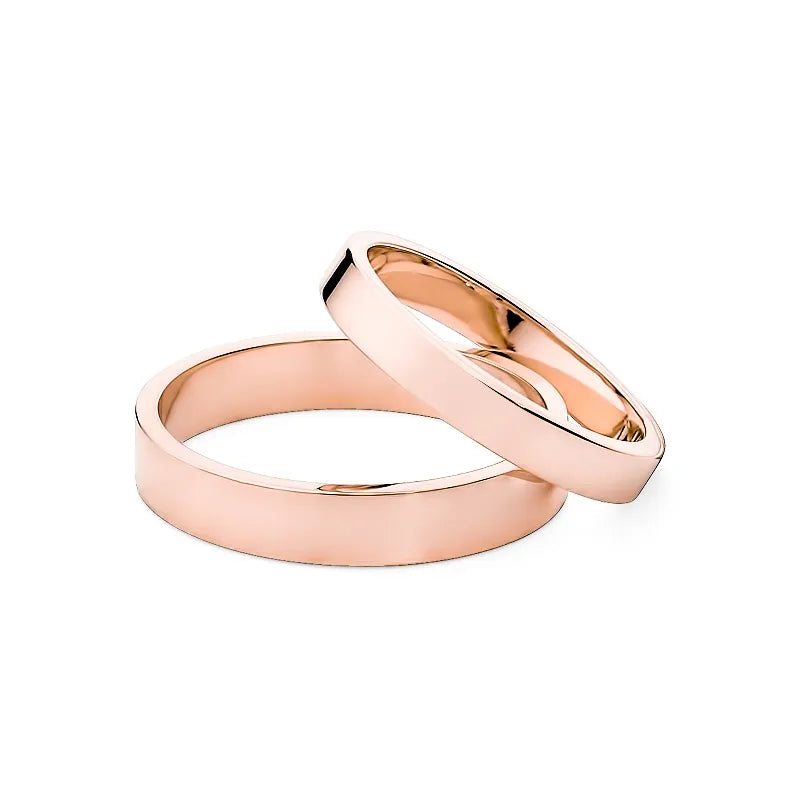 Klassische Flache Gold Eheringe 3 und 4mm