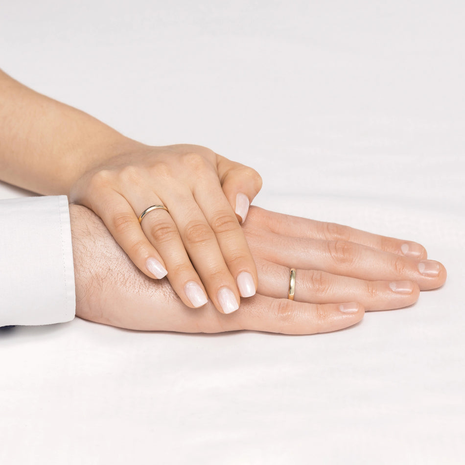 Klassische halbrunde Gold-Trauringe 3mm