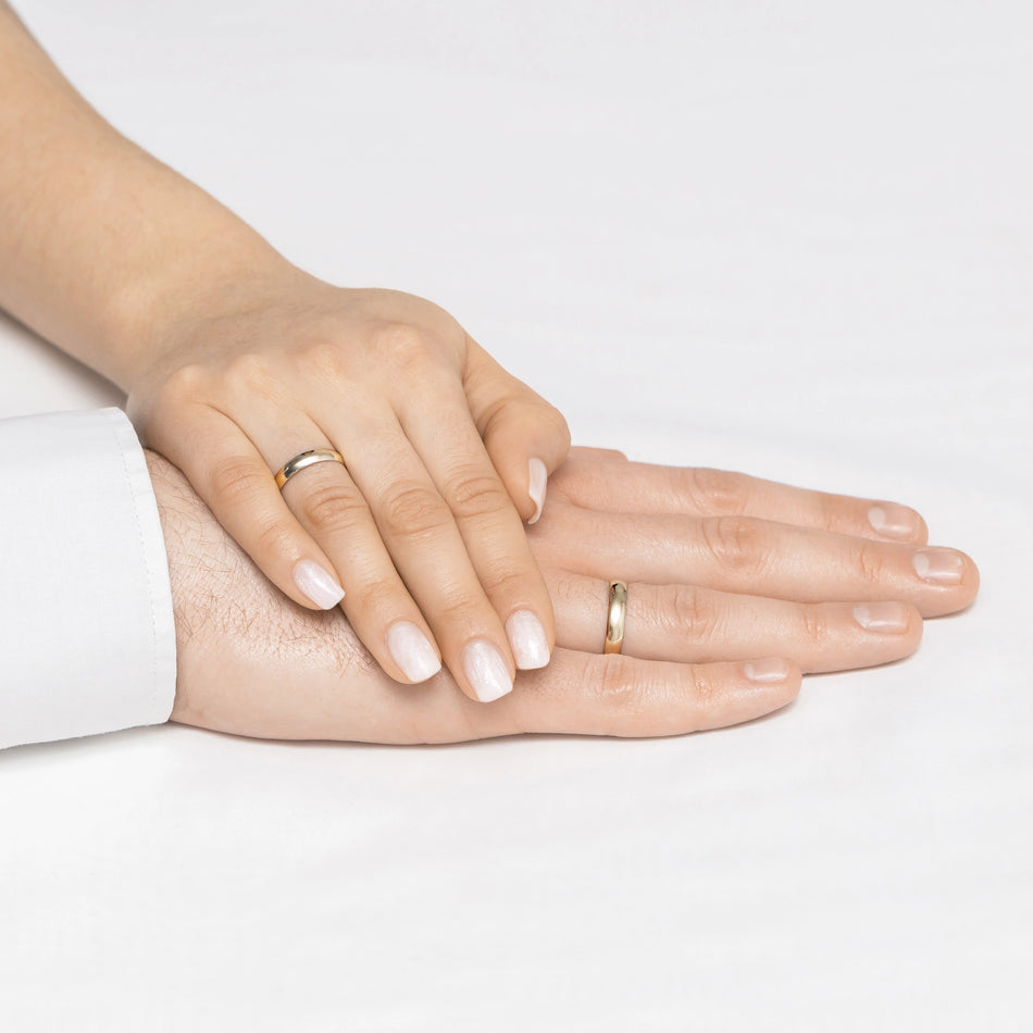 Klassische halbrunde Gold-Trauringe 3 und 4mm