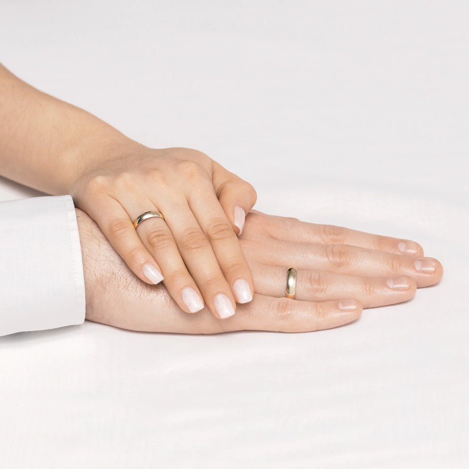 Klassische halbrunde Gold-Trauringe Ringe 4 und 5mm