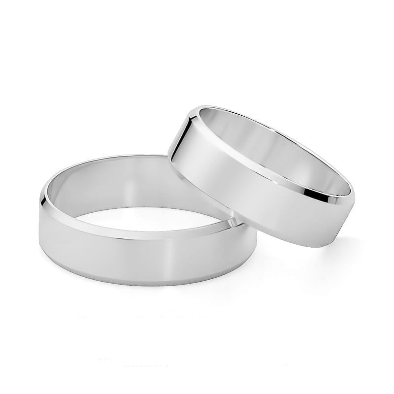 Klassische Flache Abgeschrägte Gold Eheringe 6mm