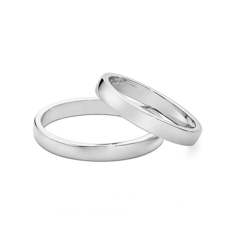 Klassische leicht abgerundete goldene Eheringe 3mm