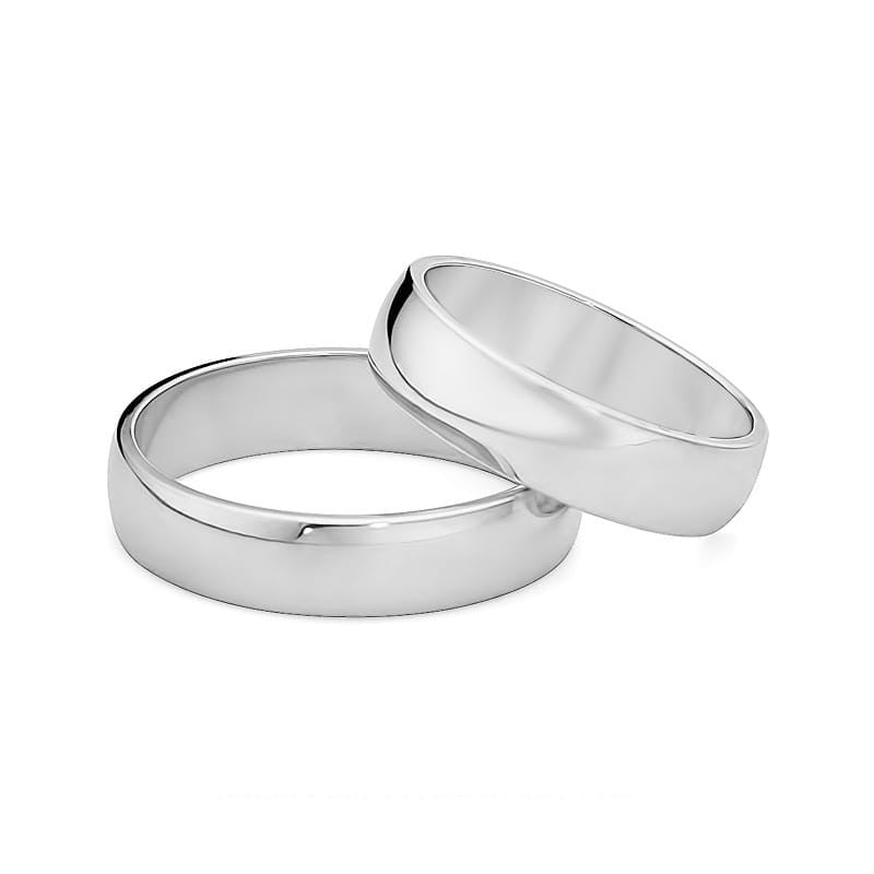 Klassische leicht abgerundete goldene Eheringe 5mm