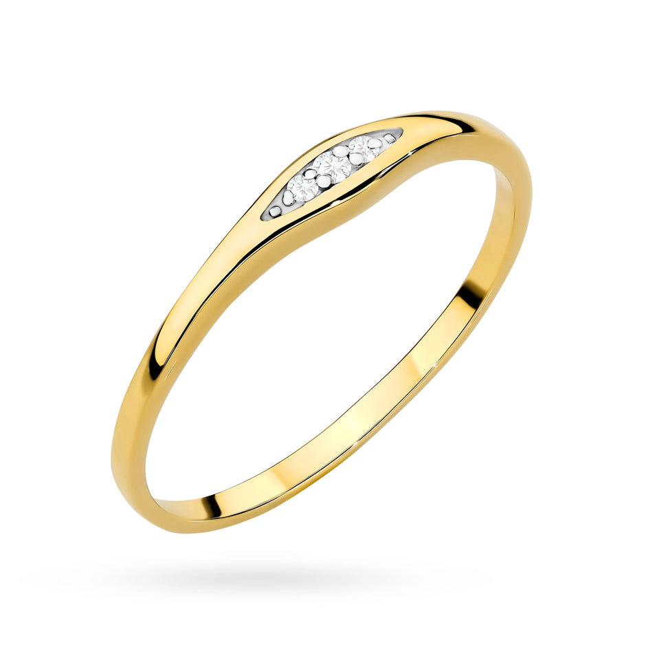 Goldring mit 0,02 ct Diamanten
