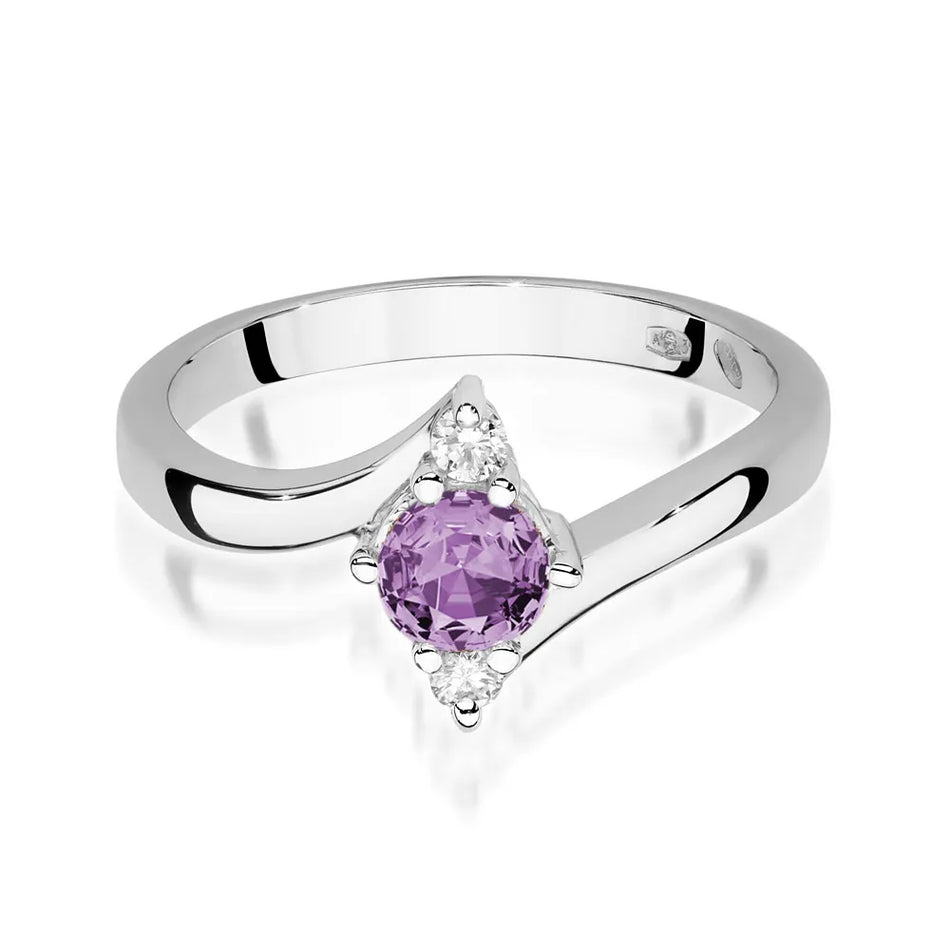 Goldring mit 0,50 ct Amethyst und Diamanten