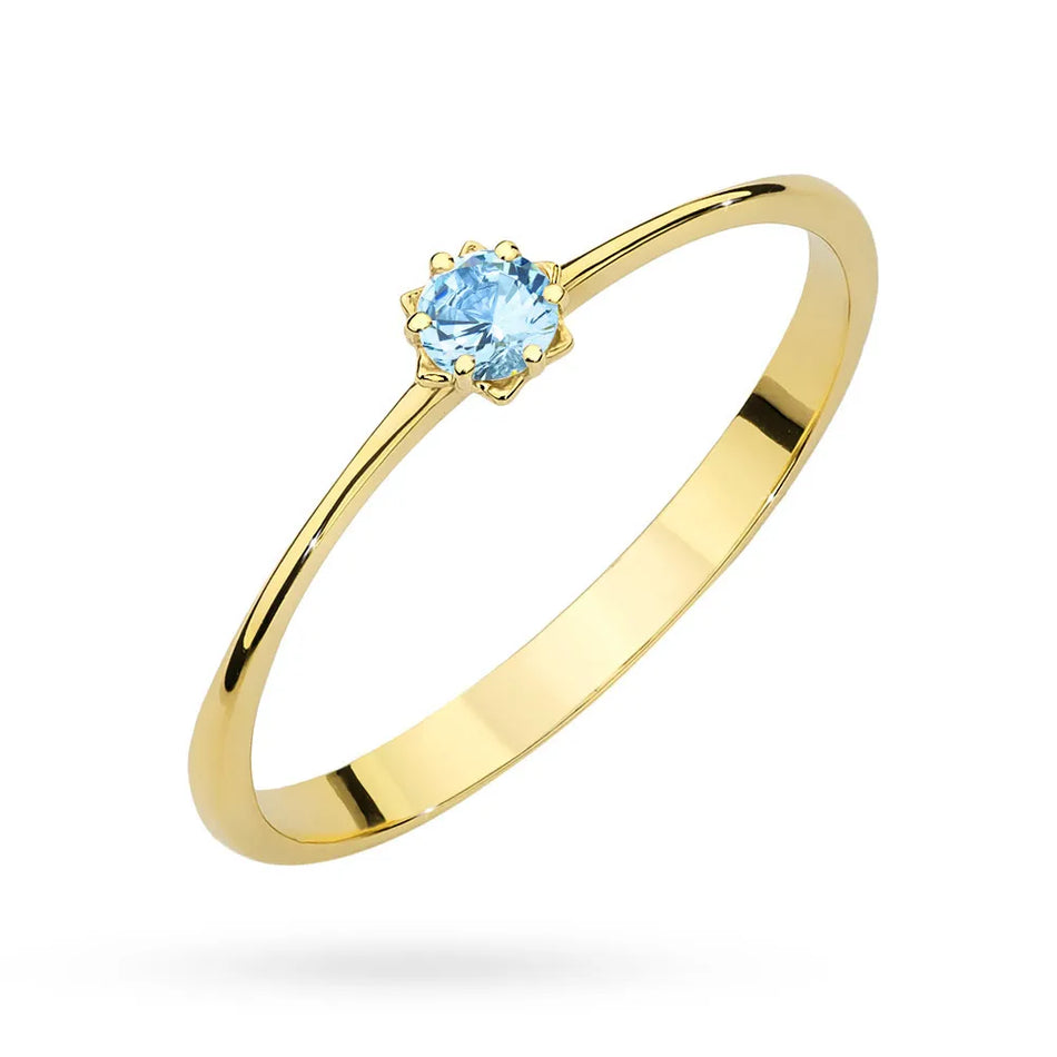 Goldring mit Zirkonia-Blume