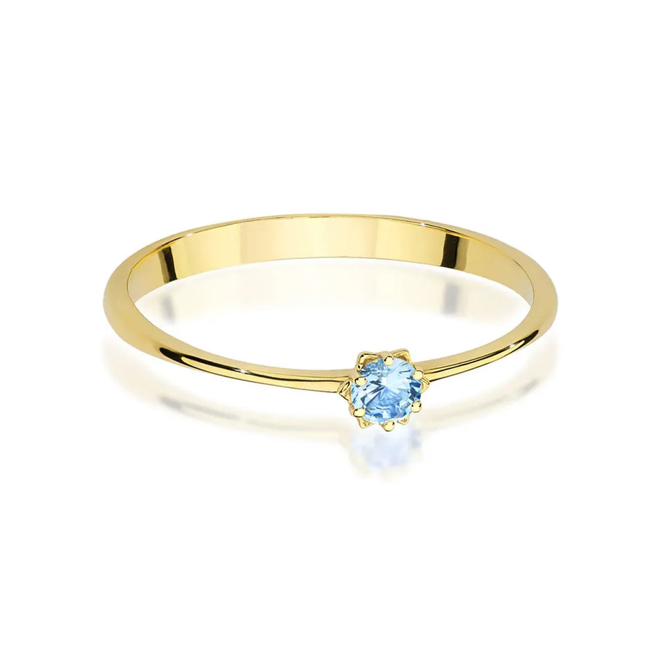 Goldring mit Zirkonia-Blume