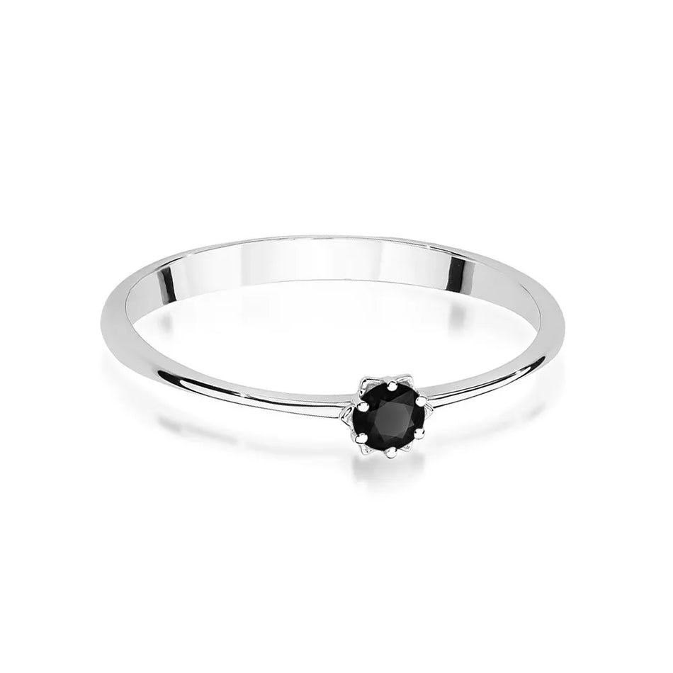 Gold Ring with 0.12ct Black Diamond