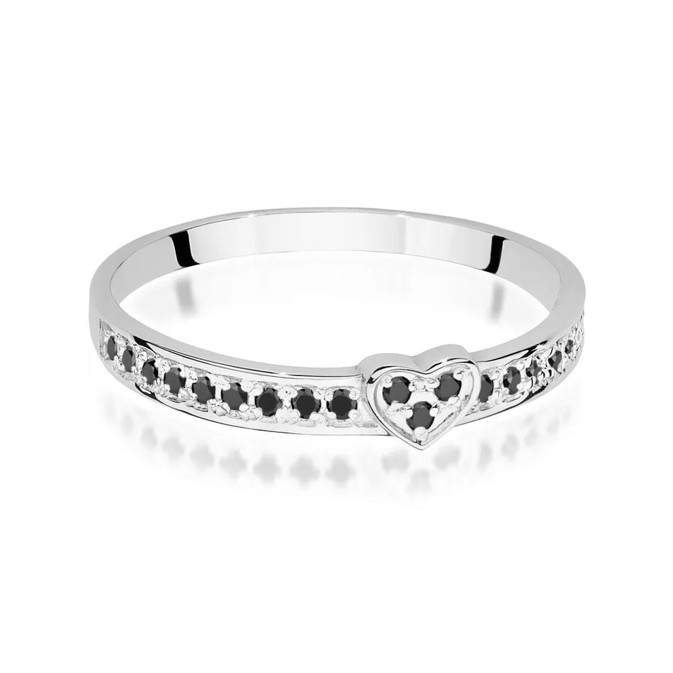 Gold Ring Set with Black Diamonds