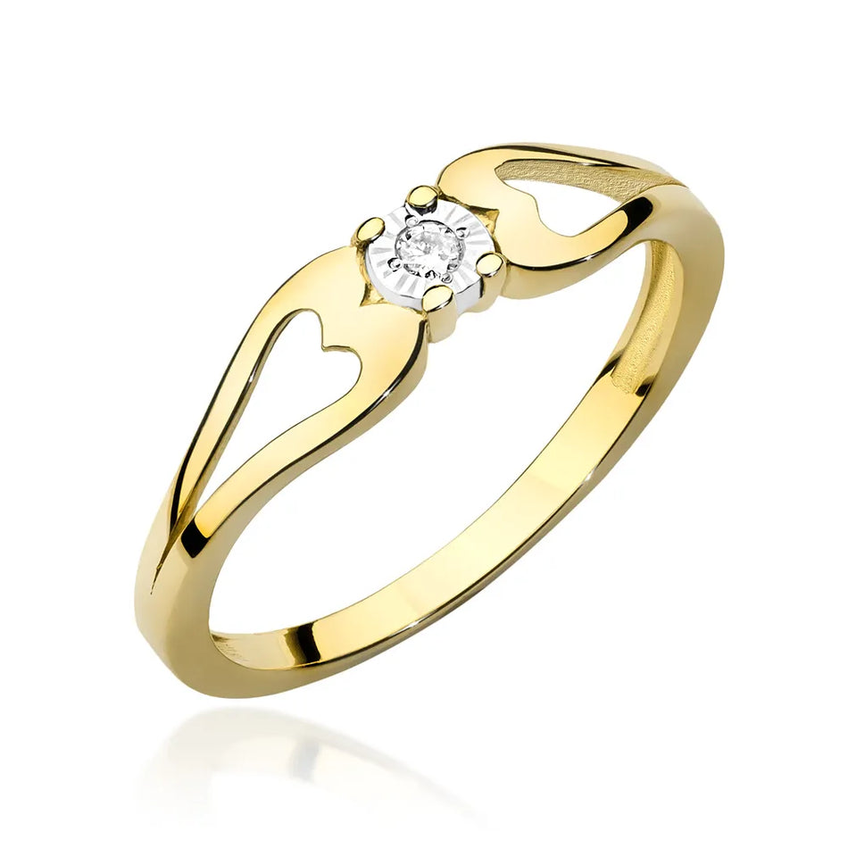 Goldring mit 0,03 ct Diamant
