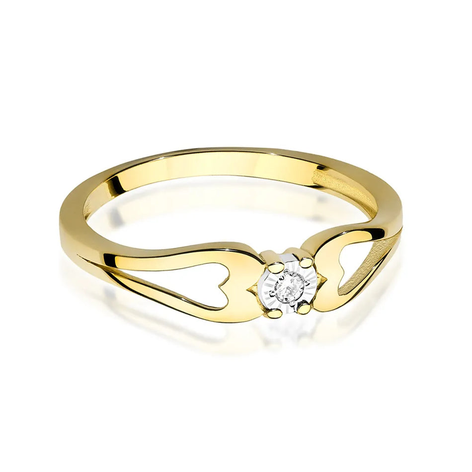 Goldring mit 0,03 ct Diamant