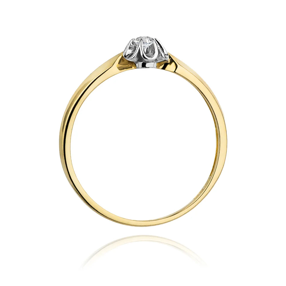 Goldring mit Zirkonia-Blume