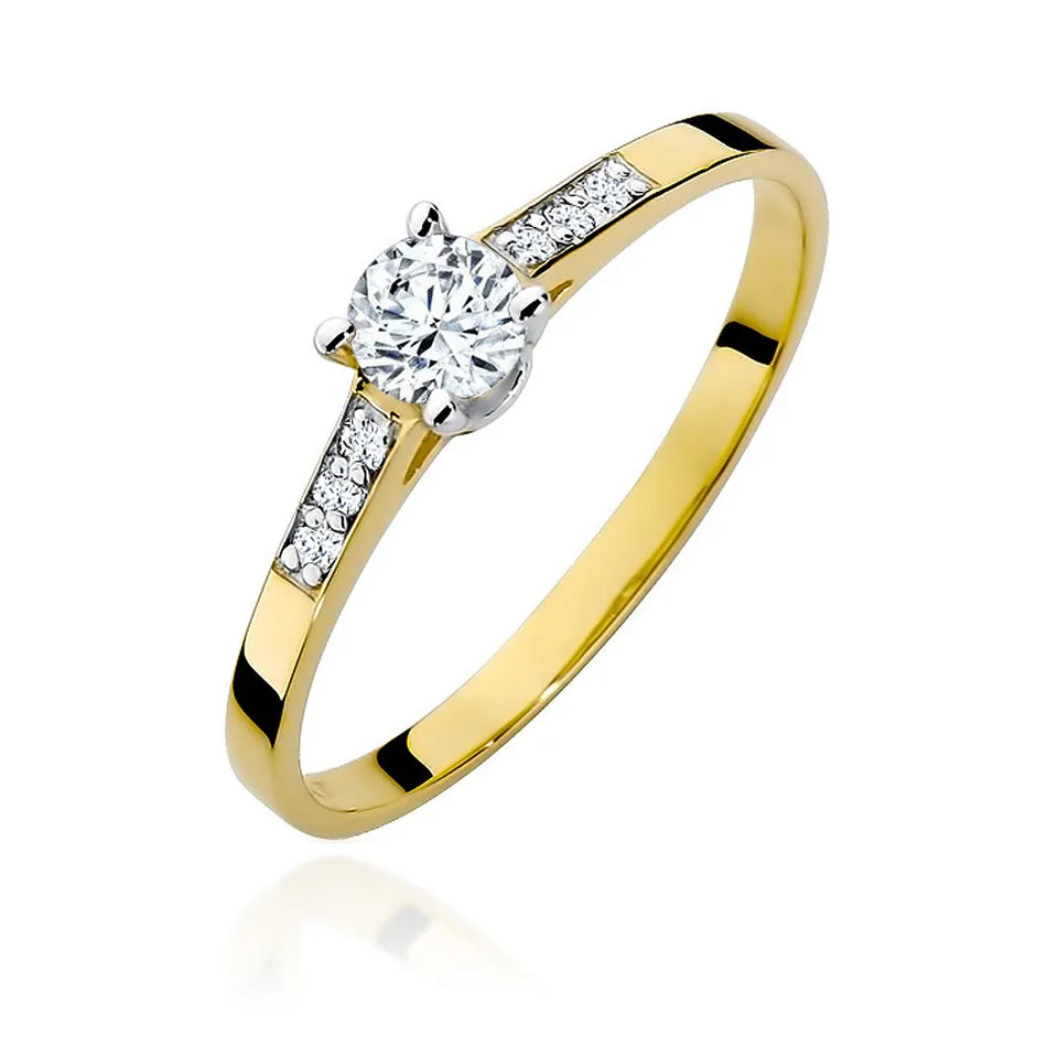 Gold Ring with Zirconia