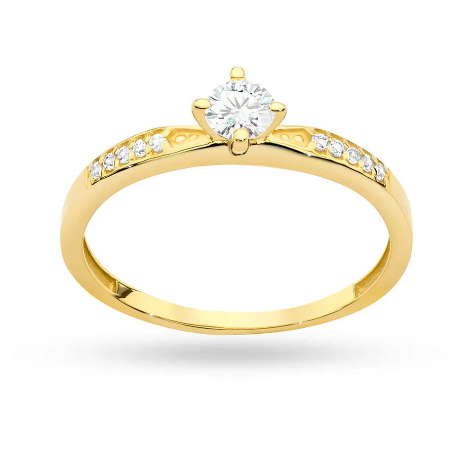 Gold Ring with Zirconia