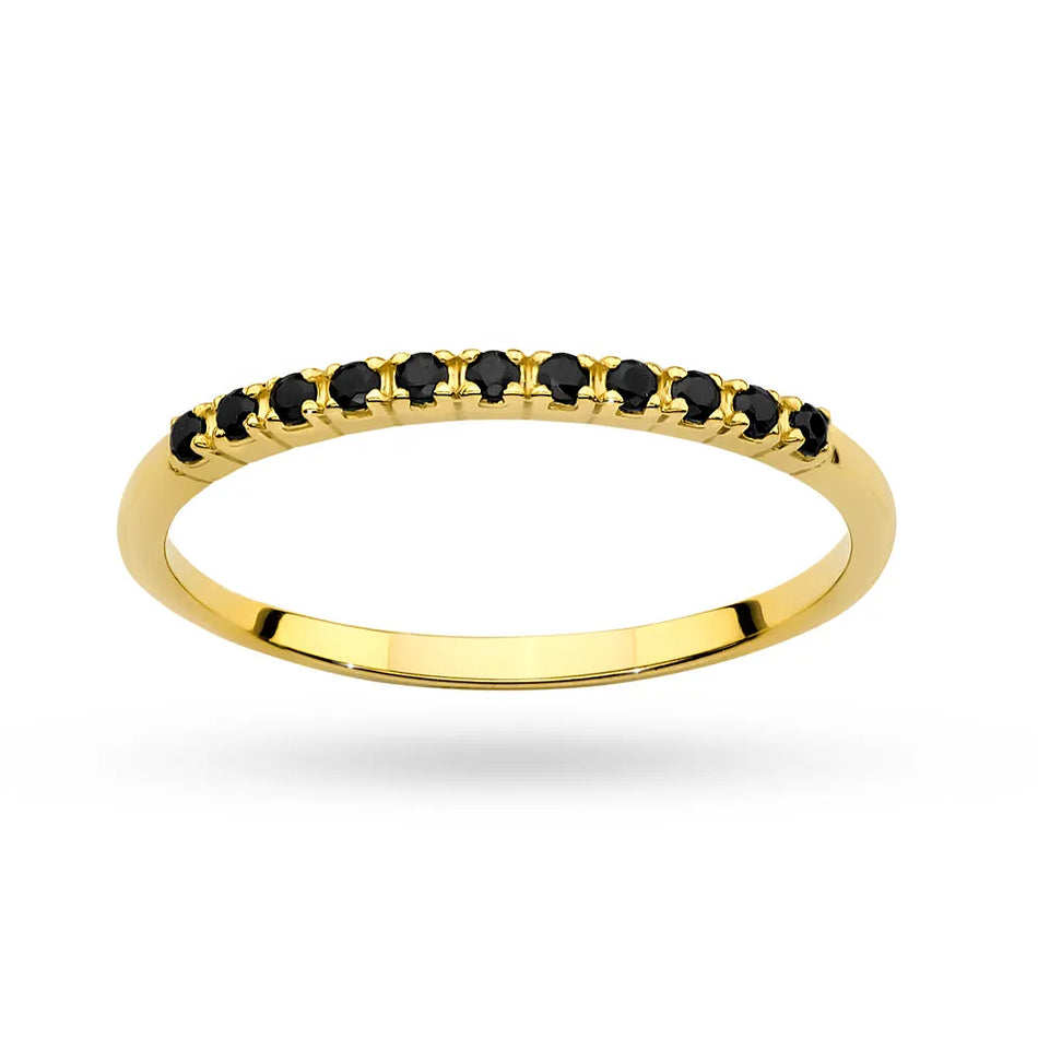 Gold Ring with 0.095ct Black diamonds