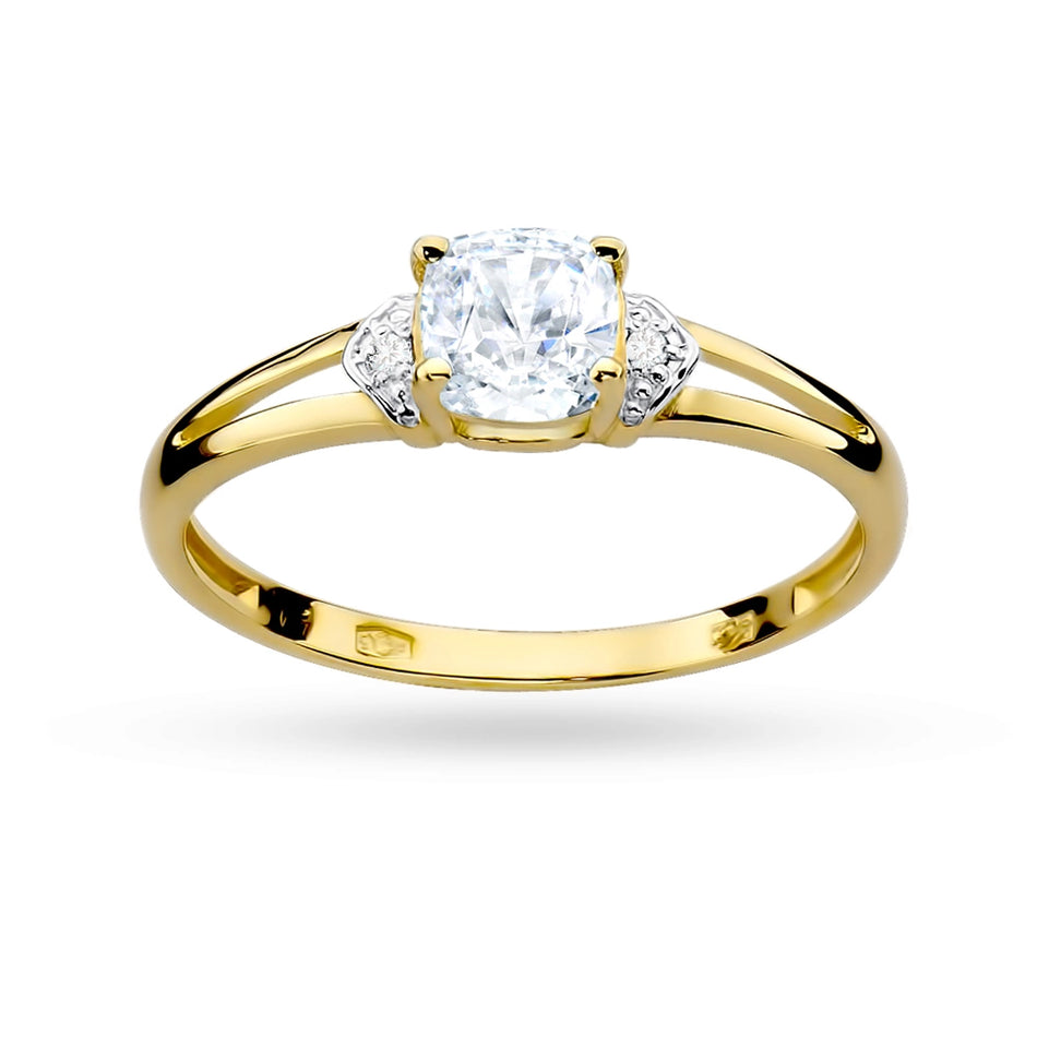 Gold Ring with Zirconia