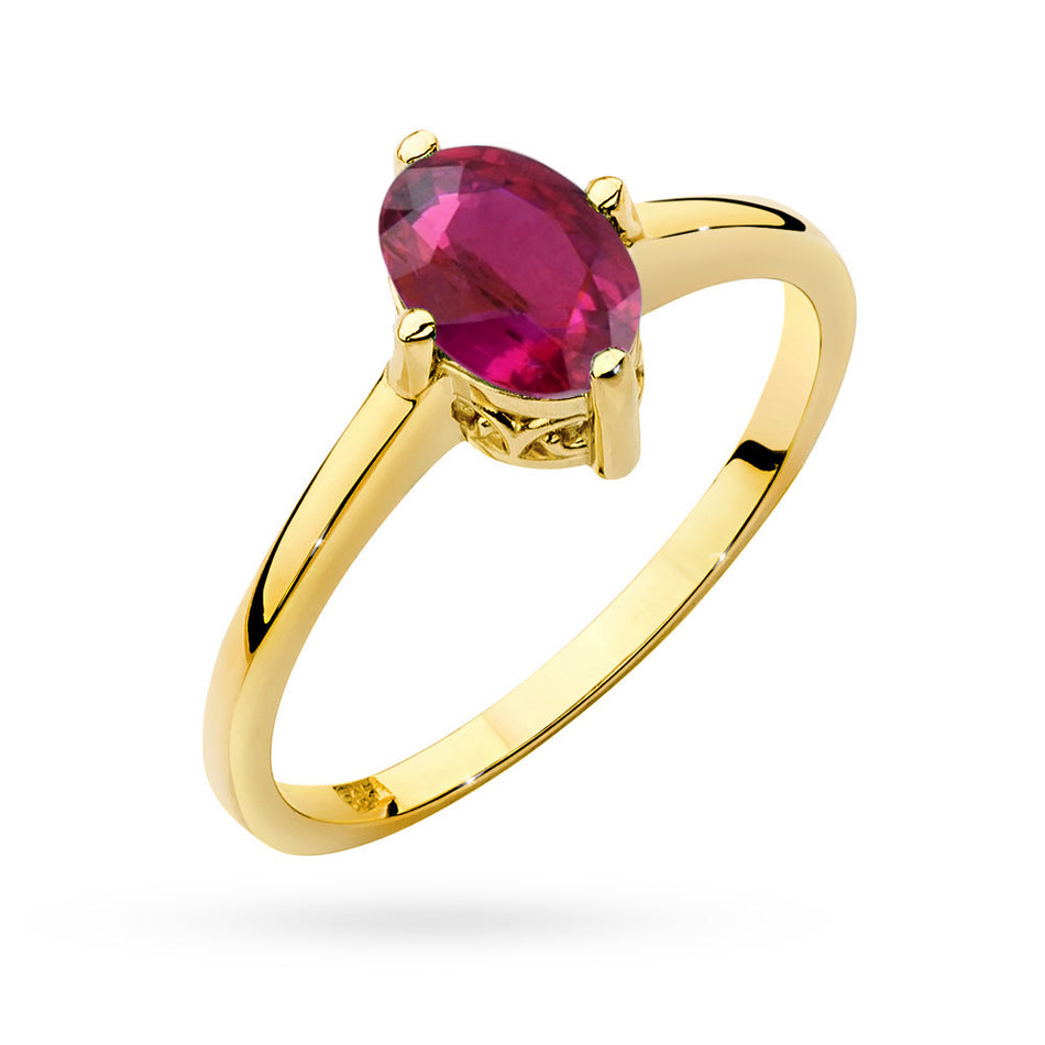 Ring mit Rubin 1ct | 1$K (585) Gold