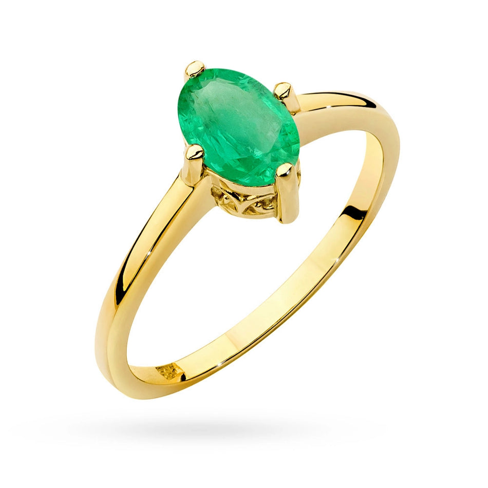 Ring mit Smaragd 0.8ct | 14K (585) Gold