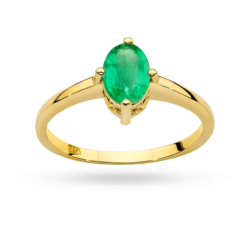 Ring mit Smaragd 0.8ct | 14K (585) Gold