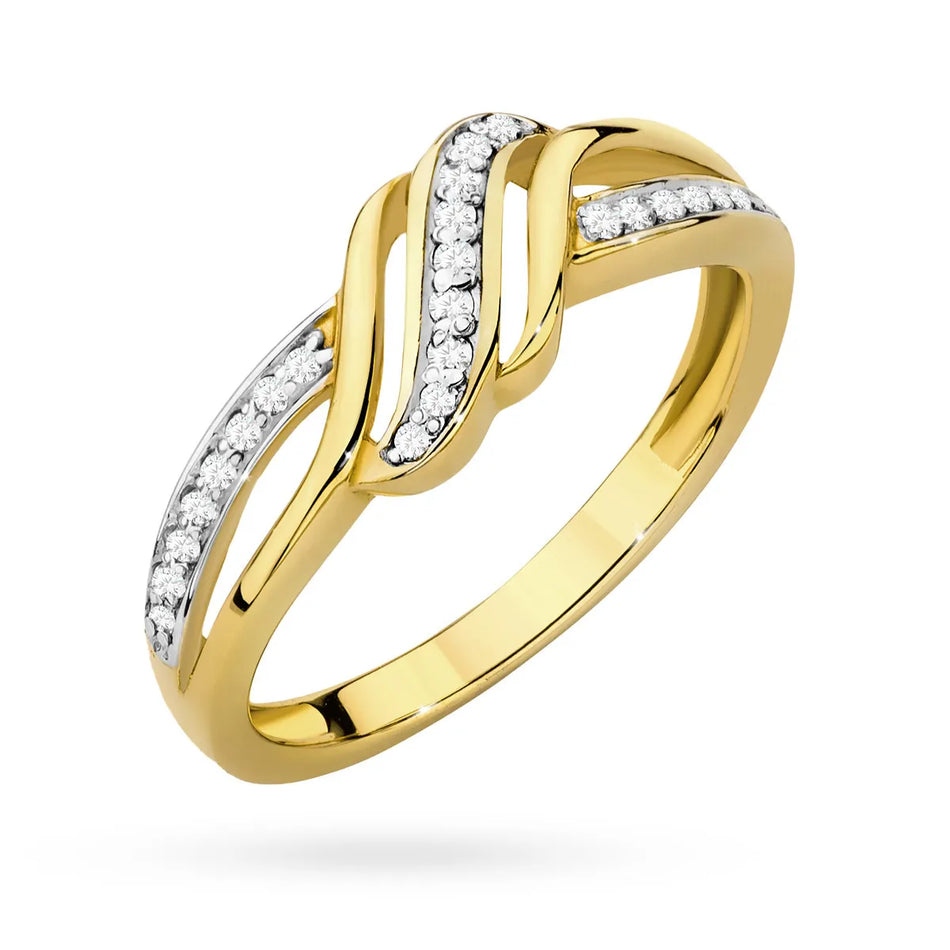 Goldring mit 0,125 ct Diamanten