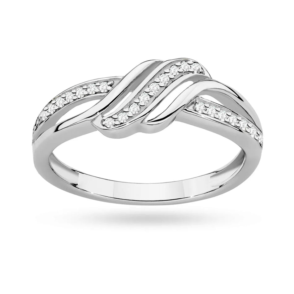 Goldring mit 0,125 ct Diamanten