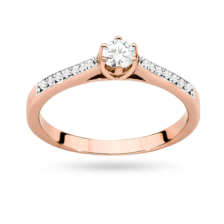 Gold Ring with 0.20ct and 0.092ct Diamonds
