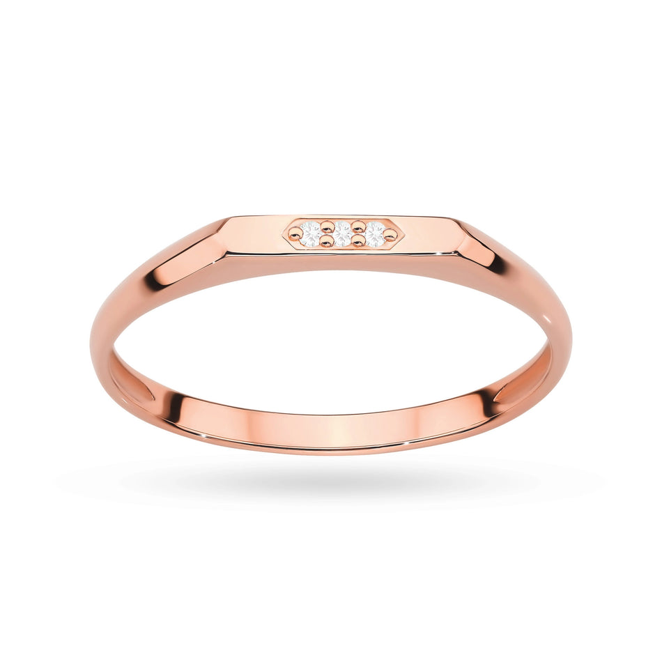 Goldring mit 0,015 ct Diamanten