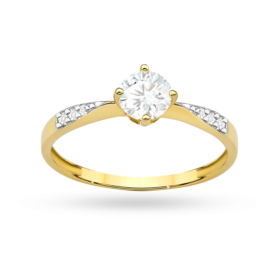 Gold Ring with Zirconia