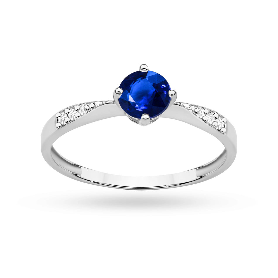 Gold Ring with 0.50ct Sapphire and 0.068ct Diamonds
