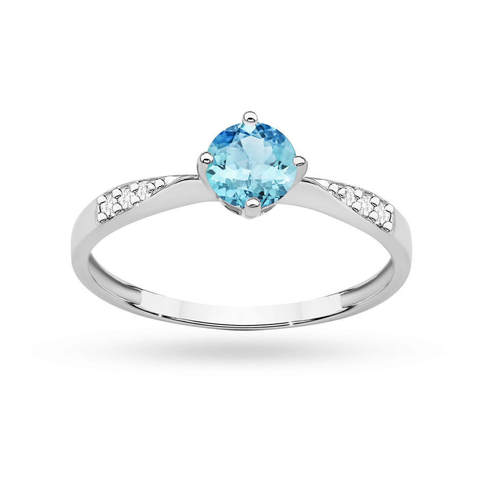 Goldring mit 0,50 ct Topas und 0,068 ct Diamanten