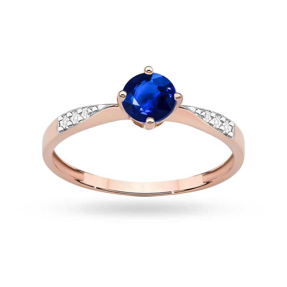 Gold Ring with 0.50ct Sapphire and 0.068ct Diamonds