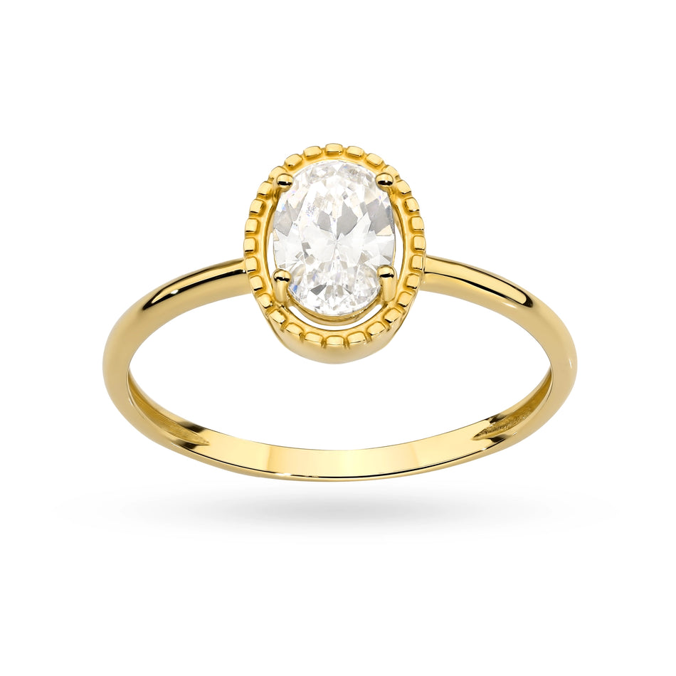 Gold Ring with Zirconia