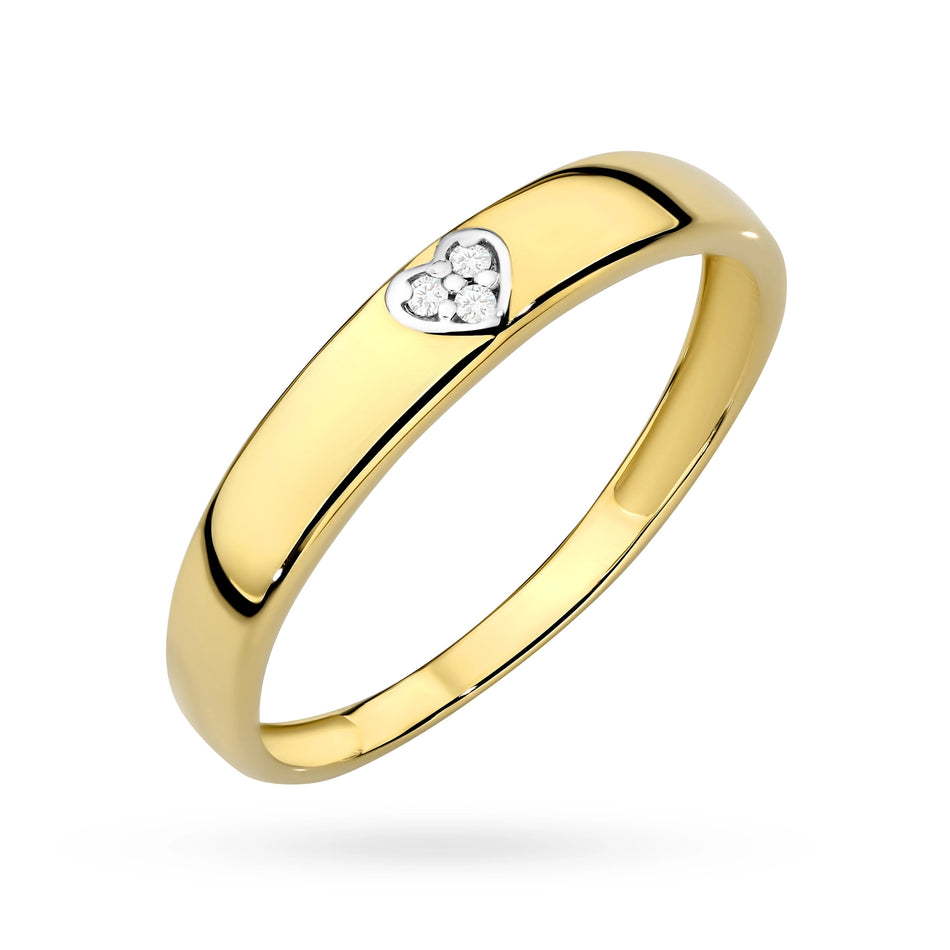 Goldring mit Zirkonia Herz