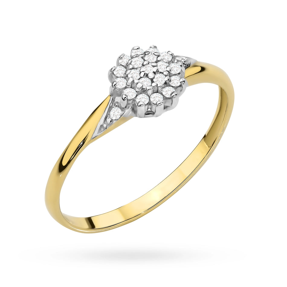 Gold Ring with Zirconia Flower