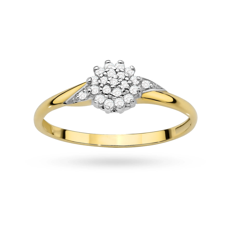 Gold Ring with Zirconia Flower