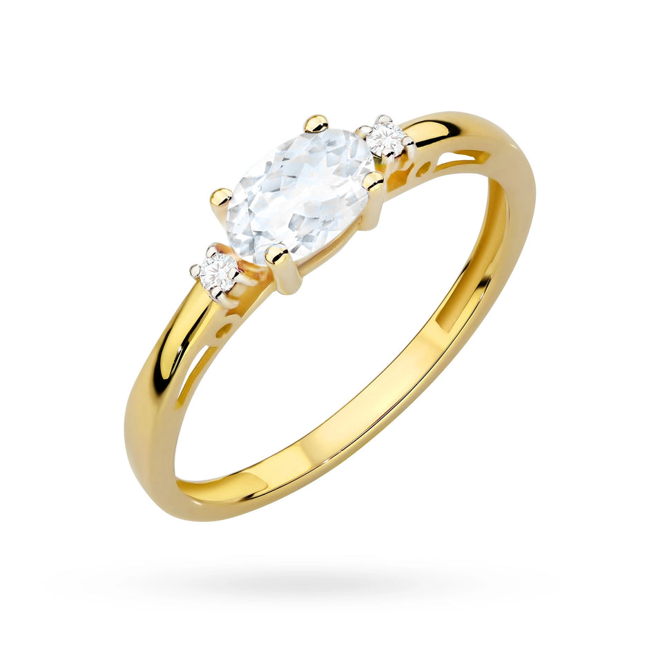 Gold Ring with Zirconia