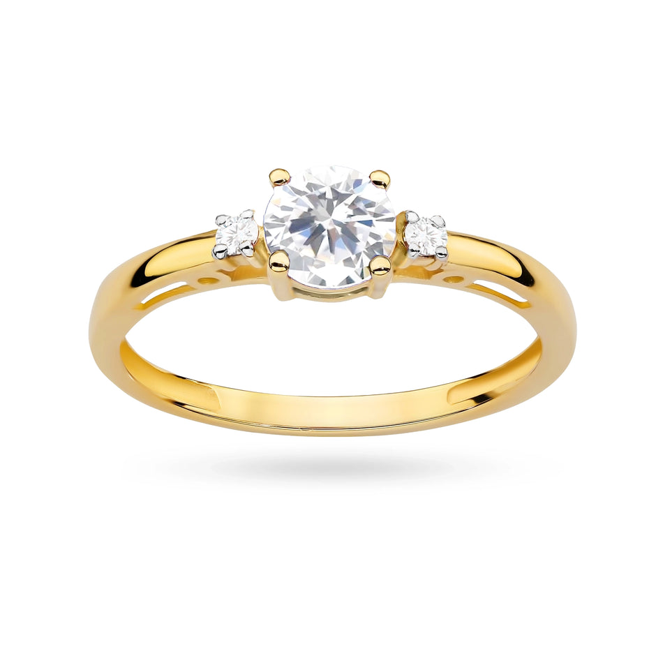 Gold Ring with Zirconia