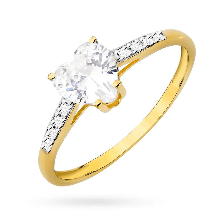 Gold Ring with Zirconia