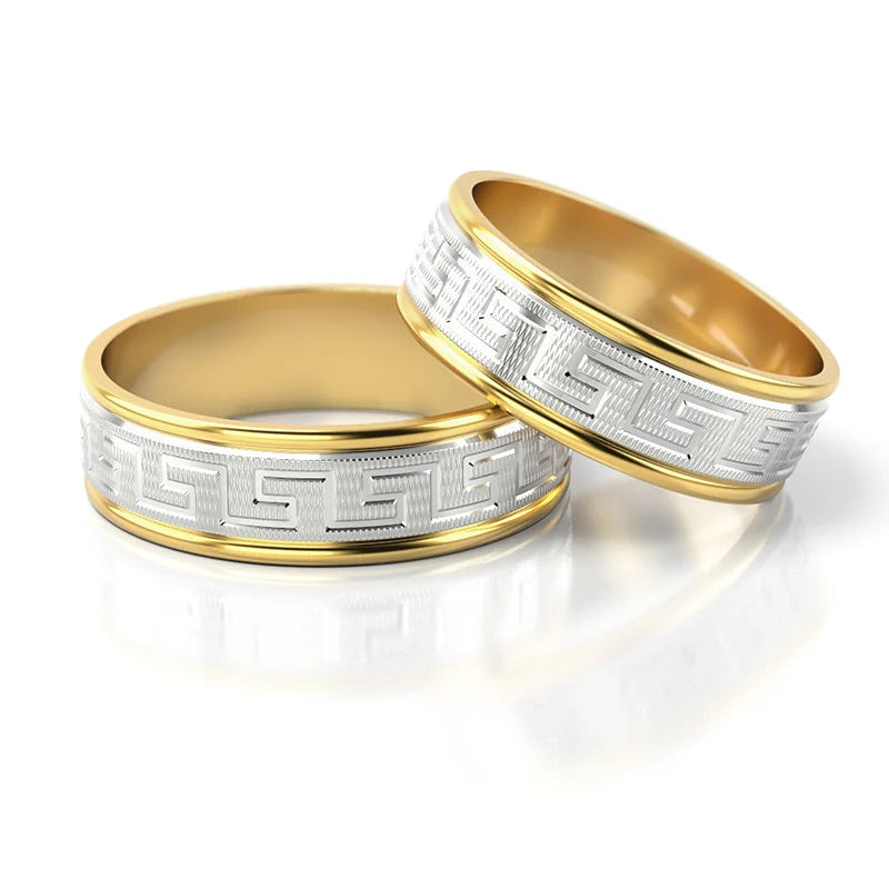 Zweifarbige Gold Eheringe 6mm