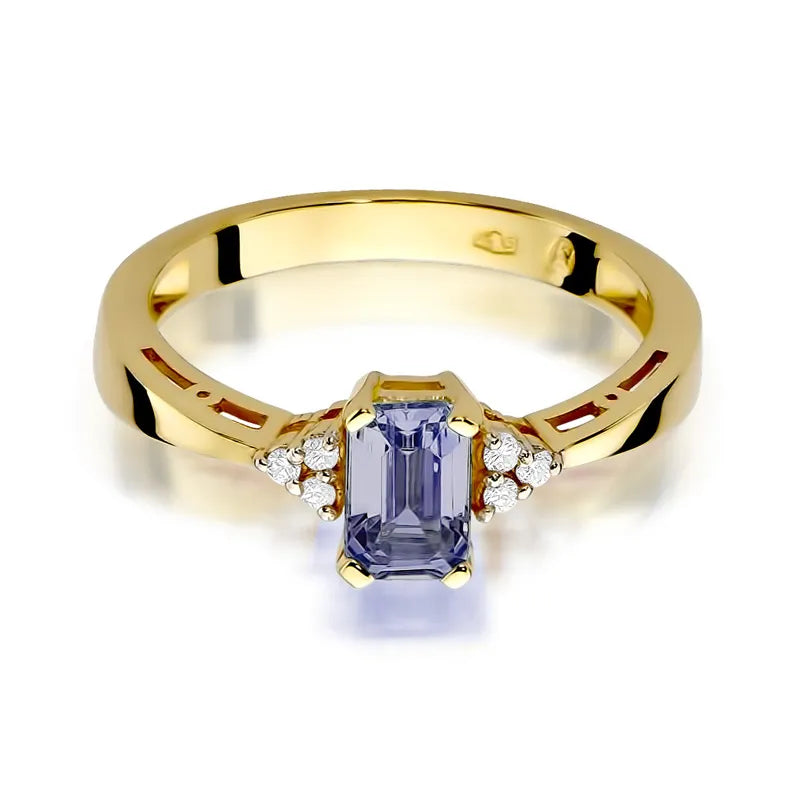 Goldring mit 0,50 ct Amethyst und Diamanten