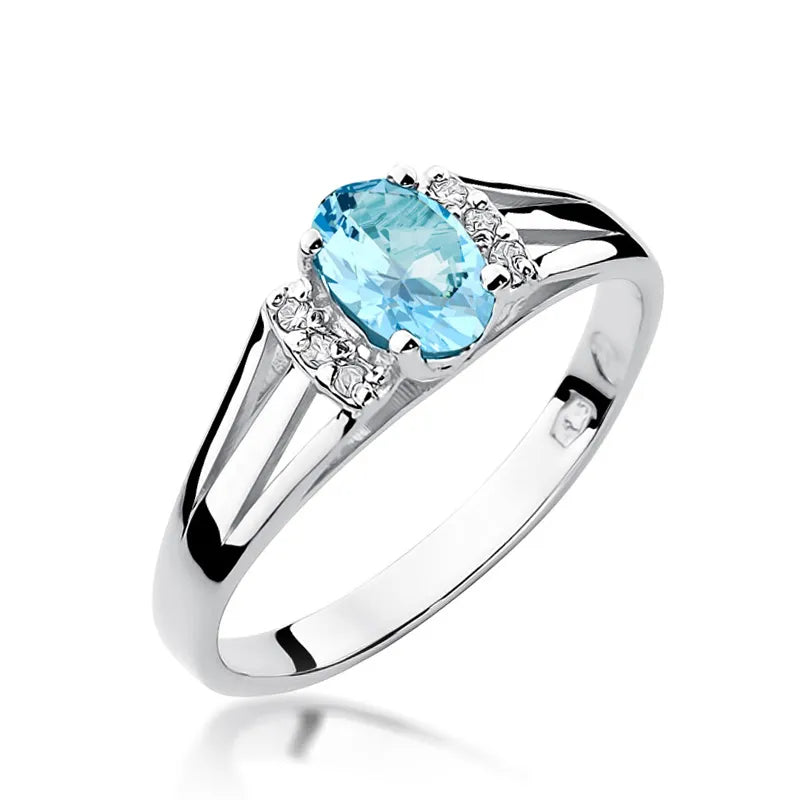 Goldring mit 0,50 ct Topas und Diamanten