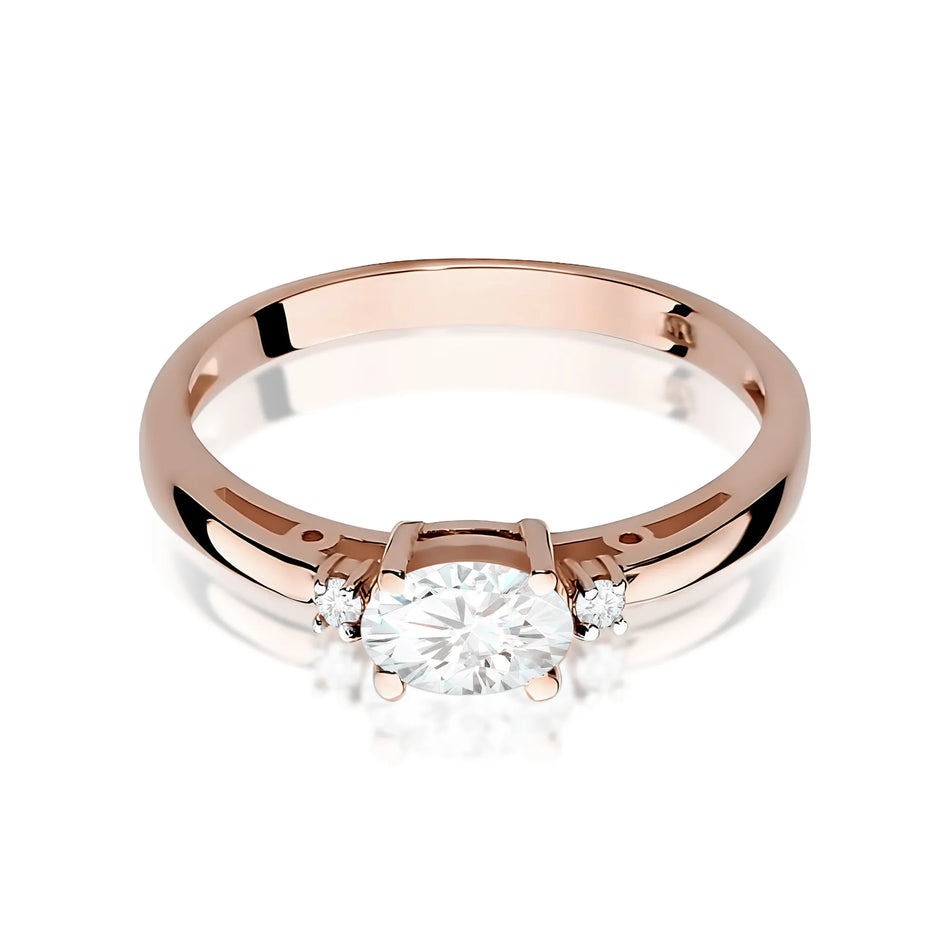 Gold Ring with 0.40ct  and 0.029ct Lab-diamonds