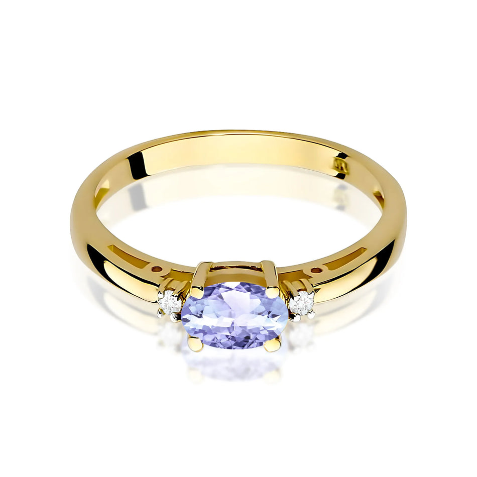 Gold Ring with 0.40ct Tansanit and 0.029ct Diamonds