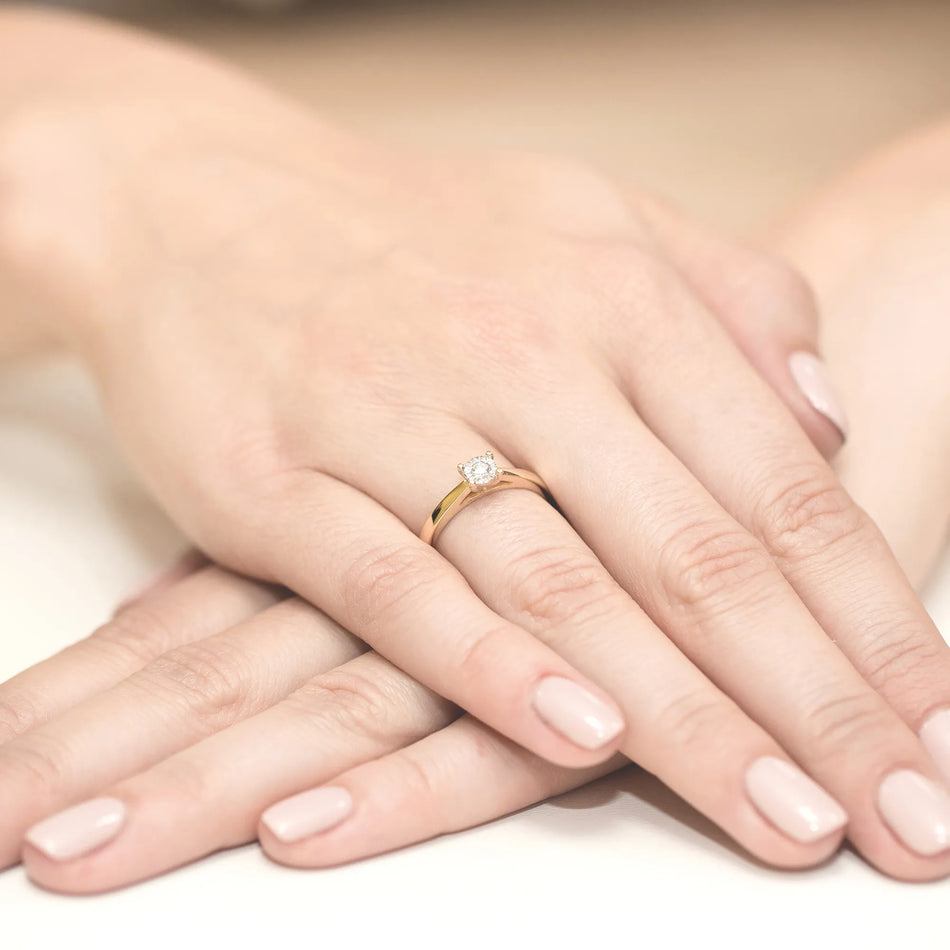 Goldring mit 0,08ct Labrodiamanten