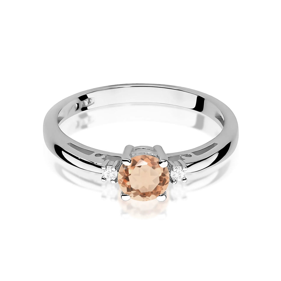 Goldring mit Morganit 0.4ct und Diamant 0.029ct| 14K (585) Gelbgold