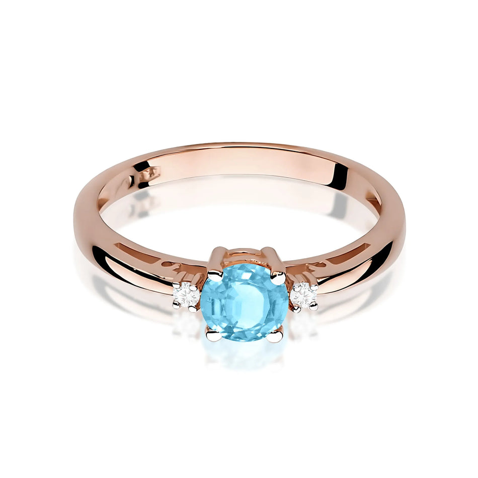 Gold Ring with 0.50ct Topaz and Diamonds