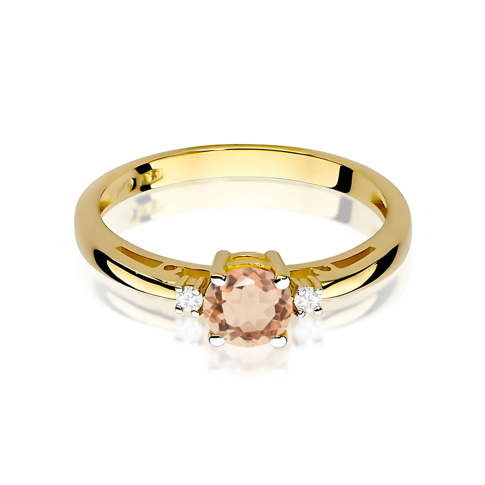 Gold Ring with 0.40ct Morganite and 0.029ct Diamonds